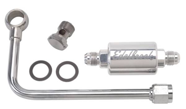 Edelbrock - Edelbrock 3/8In Hard Fuel Line w/ -6 B-Nut and Polished Filter - 8131