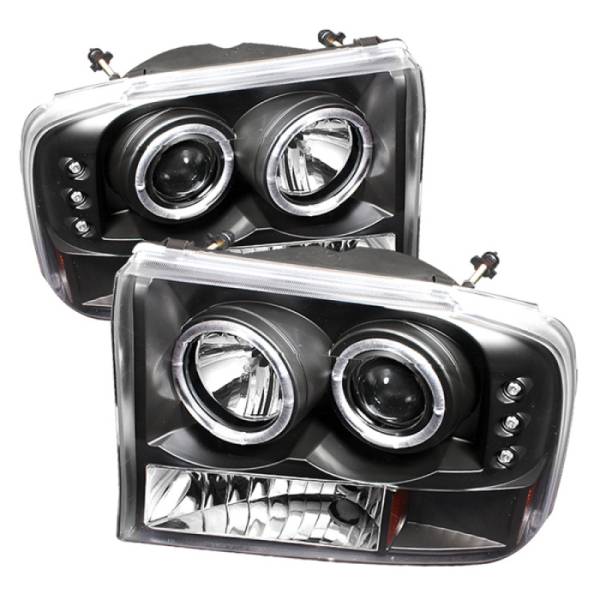 SPYDER - SPYDER Ford F250 Super Duty 99-04 Projector Version 2 LED Halo LED Blk PRO-YD-FF25099-1P-G2-BK - 5010339