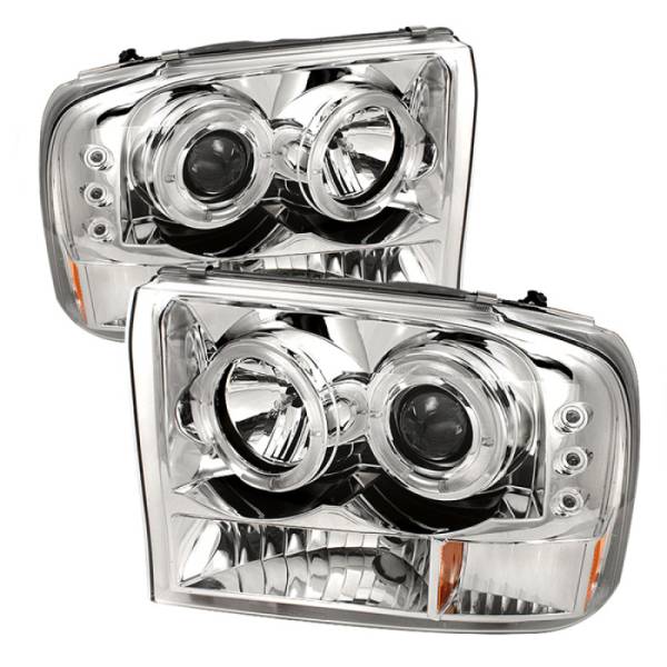 SPYDER - SPYDER Ford F250 Super Duty 99-04 Projector Version 2 LED Halo LED Chrm PRO-YD-FF25099-1P-G2-C - 5010360