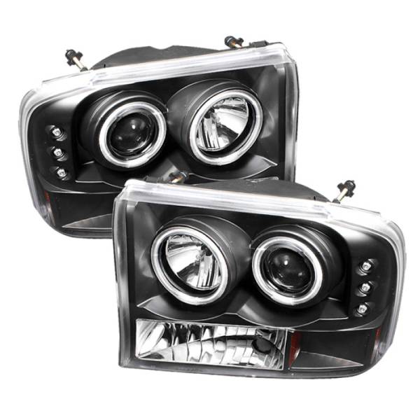 SPYDER - SPYDER Ford F250 Super Duty 99-04 Projector Version 2 CCFL Halo LED Blk PRO-YD-FF25099-1P-G2-CCFL-BK - 5030122