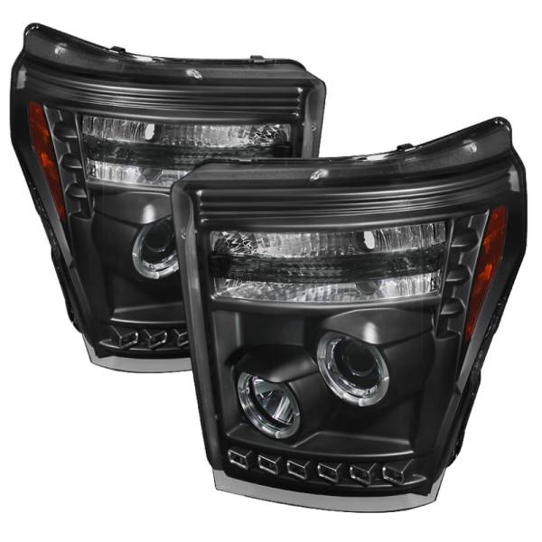 SPYDER - SPYDER Ford Super Duty 11-15 Projector Headlights LEDHalo DRL Blk High H1 Low 9006 PRO-YD-FS11-HL-BK - 5070272