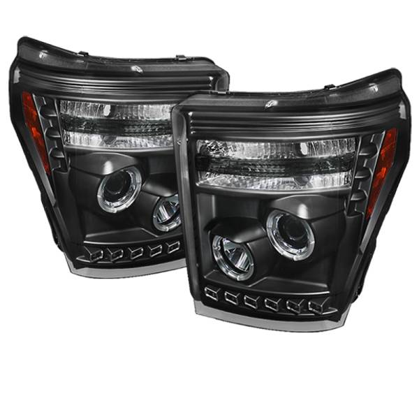 SPYDER - SPYDER Ford Super Duty 11-15 Projector Headlights CCFL Halo DRL Blk Low 9006 PRO-YD-FS11-CCFL-BK - 5071729