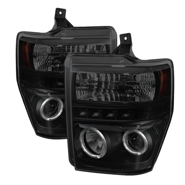 SPYDER - SPYDER Ford F250/350 08-10 Projector Headlights LED Halo LED Blk Smke PRO-YD-FS08-HL-BSM - 5078490