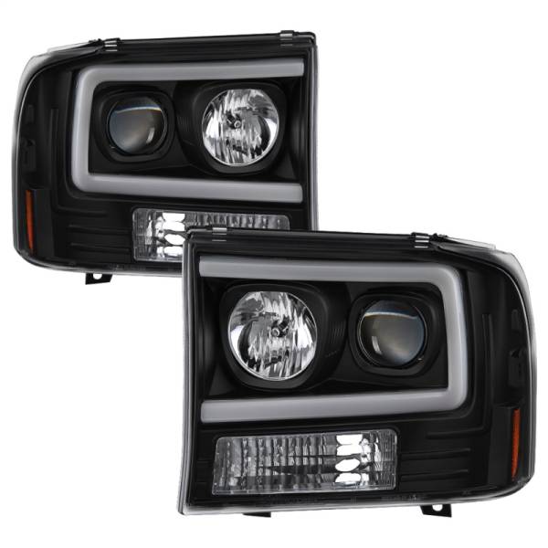 SPYDER - SPYDER 99-04 Ford F250 Super Duty Projector Headlights - Light Bar - Black PRO-YD-FF25099V2-LB-BK - 5084491