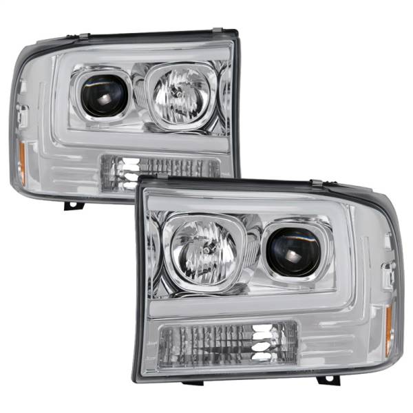 SPYDER - SPYDER 99-04 Ford F-250 Super Duty Light Bar Projector Headlights - Chrome (PRO-YD-FF25099V2-LB-C) - 5084675