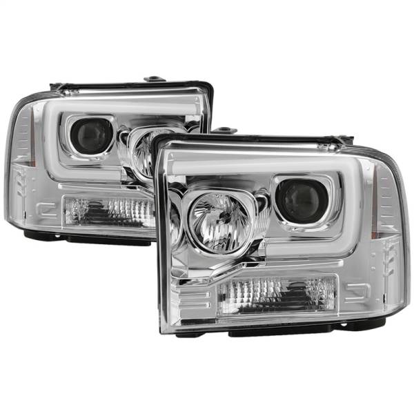 SPYDER - SPYDER 05-07 Ford F250/350/450 SD Ver 2 Proj Headlights - Light Bar DRL - Black PRO-YD-FS05V2-LB-C - 5084682