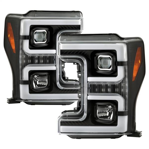 SPYDER - SPYDER Ford F-250/F-350/F450 Super Duty 17-18 Projector Headlights Black PRO-YD-FS17-SBSEQ-BK - 5086280