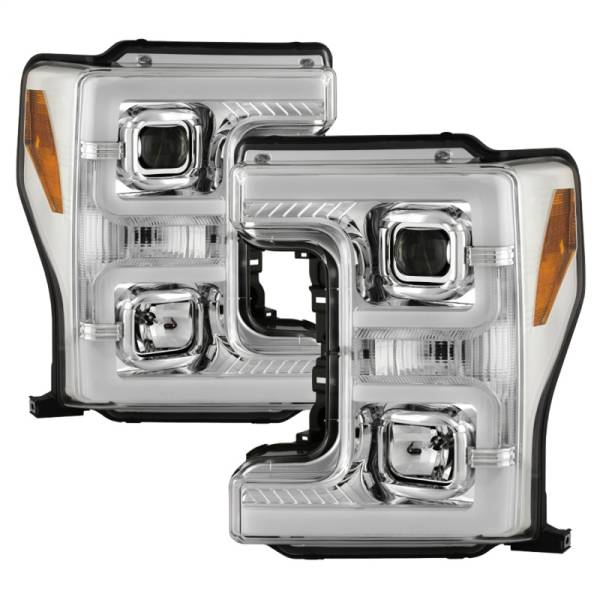 SPYDER - SPYDER 17-18 Ford F250/F350/F450 Halogen Model Only -White Light Bar- Chrome- PRO-YD-FS17HALSI-C - 5087843