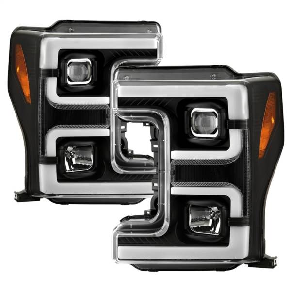 SPYDER - SPYDER 17-18 Ford F250/F350/F450 Halogen Model Only -White Light Bar- Black- PRO-YD-FS17HALSI-BK - 5087850