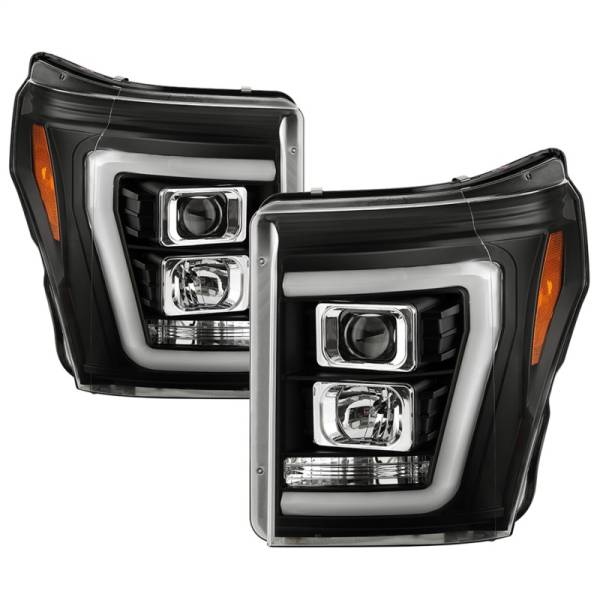 SPYDER - SPYDER Ford F250/350/450 11-16 V2 High-Power LED Headlights-White Light Bar-Black PRO-YD-FS11V2PL-BK - 5087898