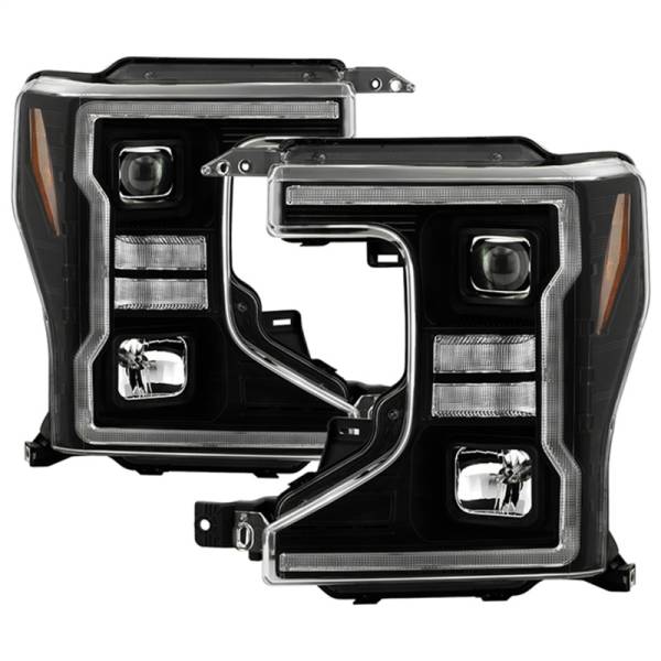 SPYDER - SPYDER Signature 20-22 Ford F250/F350 (Halogen) Proj. Headlights - Black (PRO-YD-FS20HALSI-SEQ-BK) - 5088628