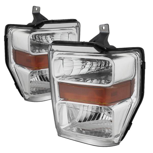 SPYDER - SPYDER Xtune Ford F250/350/450 Super Duty 08-10 OEM Headlights Chrome HD-JH-FS08-AM-C - 9022401