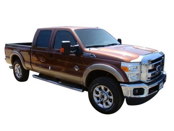 AVS - AVS 11-16 Ford F-350 Aeroskin Low Profile Hood Shield - Chrome - 622022