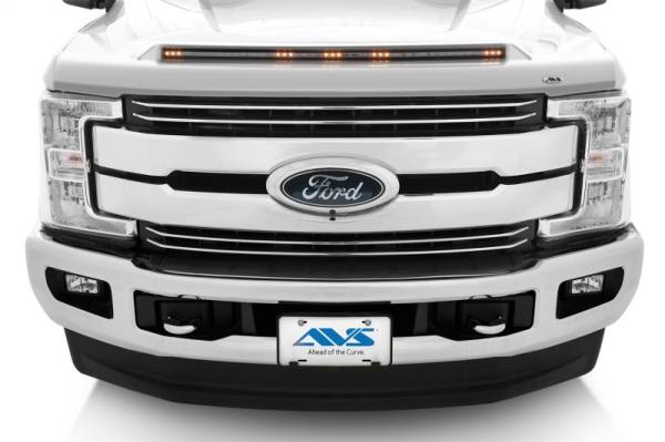 AVS - AVS 17-22 Ford F-250 / F-350 / F-450 Aeroskin Hood Shield Color Match w/ lights - Oxford White - 753135-Z1