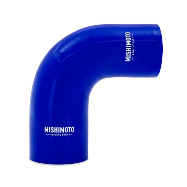 Mishimoto - Mishimoto Silicone Reducer Coupler 90 Degree 2.75in to 3in - Blue - MMCP-R90-27530BL