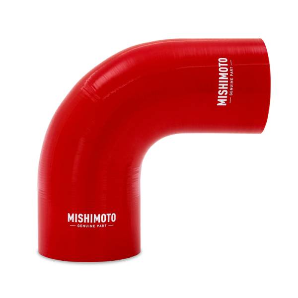 Mishimoto - Mishimoto Silicone Reducer Coupler 90 Degree 3.5in to 4in - Red - MMCP-R90-3540RD