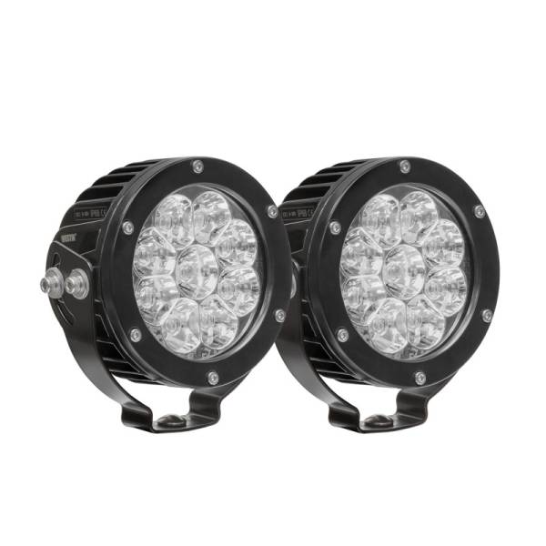 Westin - Westin Axis LED Auxiliary Light 4.75 inch Round Spot w/3W Osram (Set of 2) - Black - 09-12007A-PR