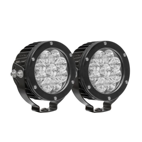 Westin - Westin Axis LED Auxiliary Light 4.75 inch Round Flood w/3W Osram (Set of 2) - Black - 09-12007B-PR