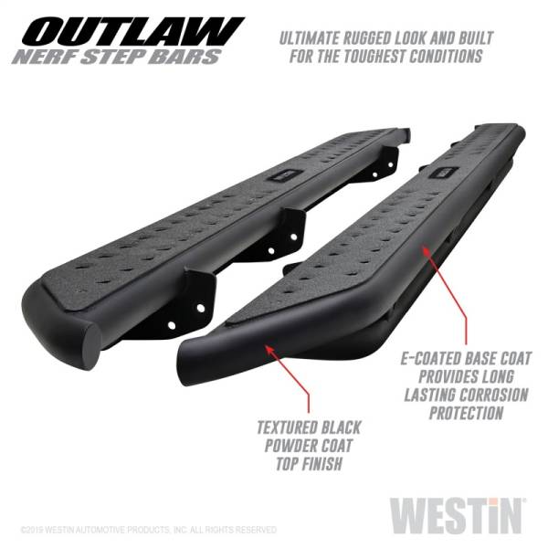 Westin - Westin 15-19 Ford F-150 SuperCrew / 17-19 Ford F-250/350 Crew Cab Outlaw Nerf Step Bars - 58-53945