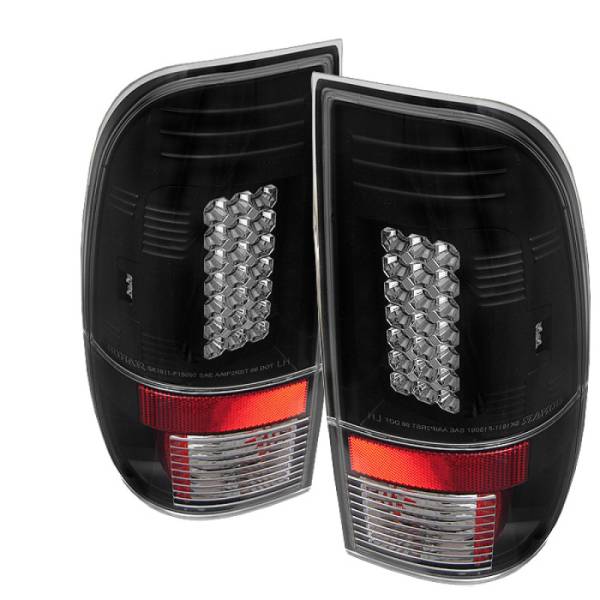 SPYDER - SPYDER Ford F150 side 97-03/F250/350/450 Super Duty 99-07 LED Tail Lights Blk ALT-YD-FF15097-LED-BK - 5003461