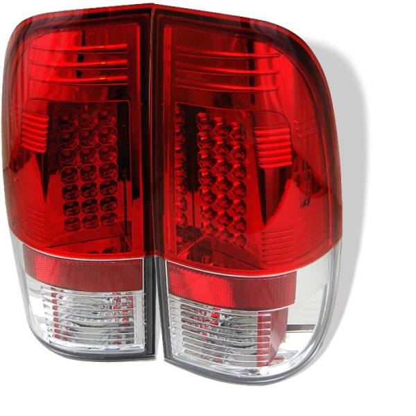 SPYDER - SPYDER Ford F150 side 97-03/F250/350 Duty 99-07 LED Tail Lights Red Clear ALT-YD-FF15097-LED-RC - 5003485