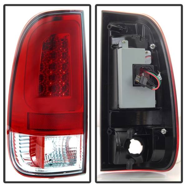 SPYDER - SPYDER 97-03 Ford F150 Stylsd. F250 V3 Light Bar LED Tail Lights - Red/Clr ALT-YD-FF15097V3-LBLED-RC - 5084453