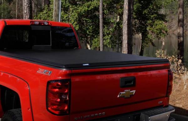 LUND - LUND 99-17 Ford F-250 Super Duty Styleside (8ft. Bed) Hard Fold Tonneau Cover - Black - 969353