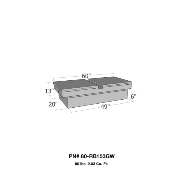 Westin - Westin/Brute Gull Wing Lid Full Size Step Side & Down Size Shallow Depth - Aluminum - 80-RB153GW