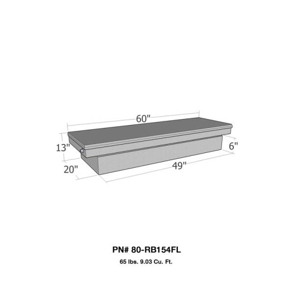 Westin - Westin/Brute Full Lid Full Size Step Side & Down Size Shallow Depth - Aluminum - 80-RB154FL