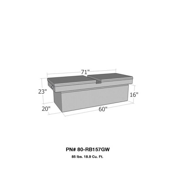 Westin - Westin/Brute Gull Wing Lid Full Size Xtra Deep - Aluminum - 80-RB157GW