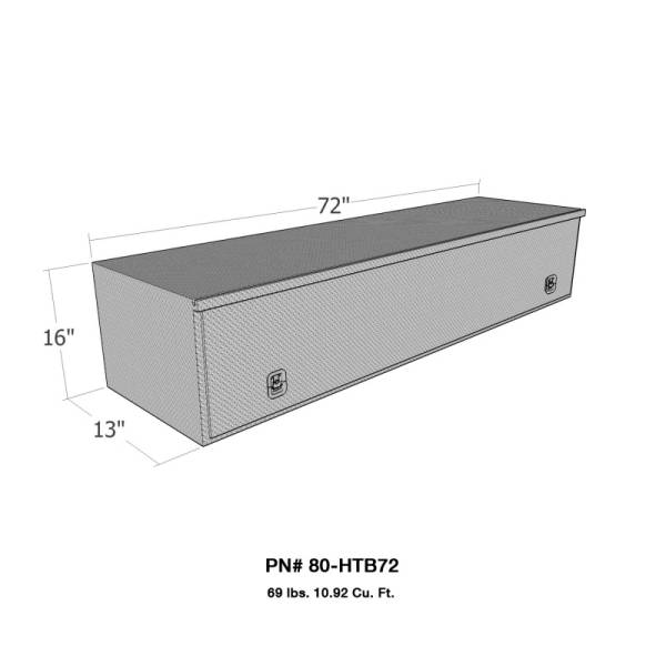 Westin - Westin/Brute HD Top Sider 13in x 72in w/flip up Door - Aluminum - 80-HTB72