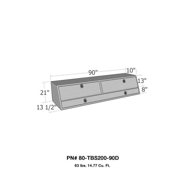 Westin - Westin/Brute Contractor TopSider 90in w/ Doors - Aluminum - 80-TBS200-90D