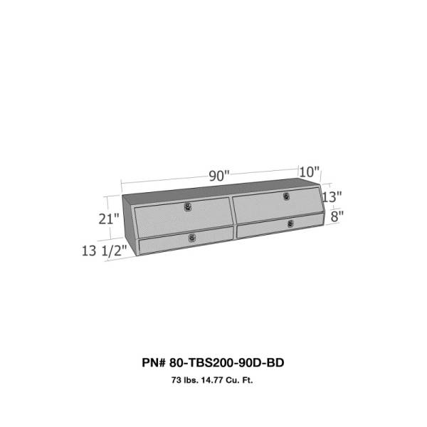 Westin - Westin/Brute Contractor TopSider 90in w/ Drawers & Doors - Aluminum - 80-TBS200-90D-BD