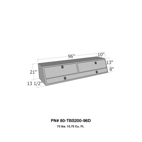 Westin - Westin/Brute Contractor TopSider 96in w/ Doors - Aluminum - 80-TBS200-96D