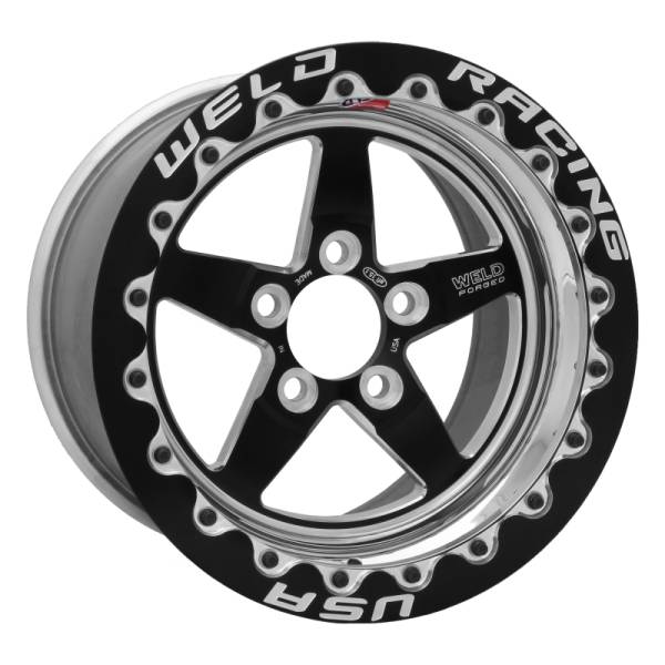 Weld - Weld S71 15x9.33 / 5x4.5 BP / 7.5in. BS Black Wheel (Low Pad) - Black Single Beadlock MT - 71LB509A75F