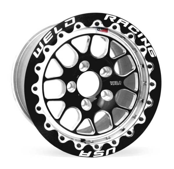 Weld - Weld S77 15x9.33 / 5x120mm BP / 6.5in. BS Black Wheel (Medium Pad) - Black Single Beadlock MT - 77MB509N65F