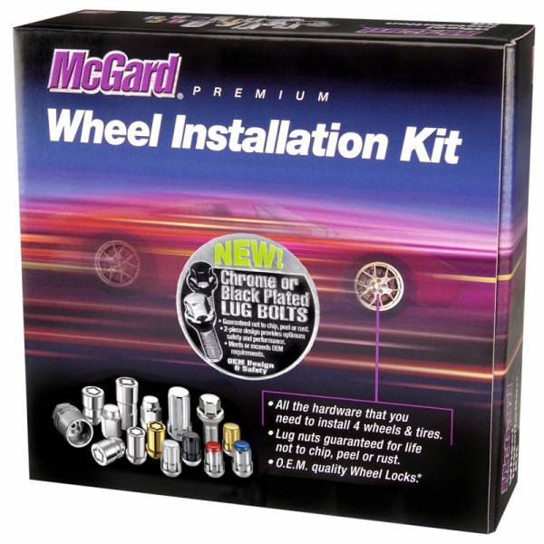 McGard - McGard 5 Lug Hex Install Kit w/Locks (Cone Seat Bolt) M14X1.5 / 17mm Hex / 28.0mm Shank L. - Chrome - 67200