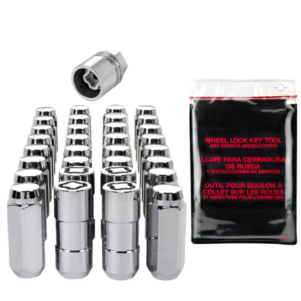 McGard - McGard 8 Lug Hex Install Kit w/Locks (Cone Seat Nut) M14X2.0 / 13/16 Hex / 2.25in. Length - Chrome - 84805