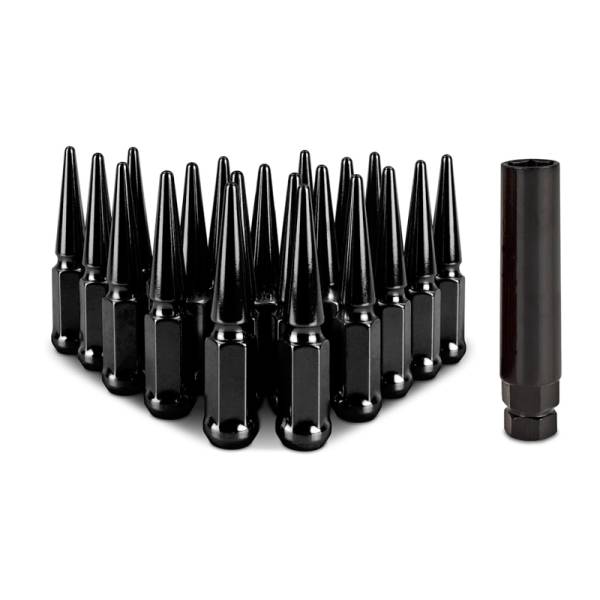 Mishimoto - Mishimoto Steel Spiked Lug Nuts M12x1.5 20pc Set - Black - MMLG-SP1215-20BK