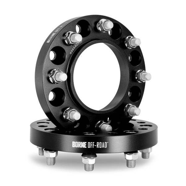 Mishimoto - Mishimoto Borne Off-Road Wheel Spacers - 8X170 - 125 - 25mm - M14 - Black - BNWS-002-250BK