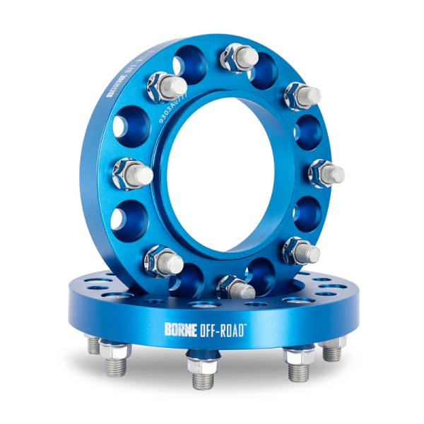 Mishimoto - Mishimoto Borne Off-Road Wheel Spacers - 8X170 - 125 - 25mm - M14 - Blue - BNWS-002-250BL