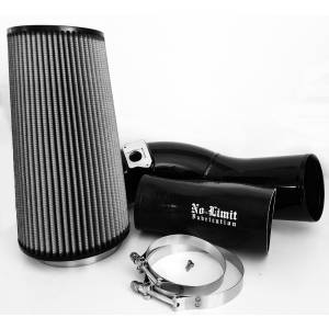 No Limit Fabrication 6.0 Cold Air Intake 03-07 Ford Super Duty Power Stroke Black Dry Filter - 60CAIBD