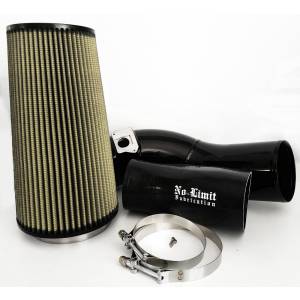 No Limit Fabrication 6.0 Cold Air Intake 03-07 Ford Super Duty Power Stroke Black PG7 Filter - 60CAIBP
