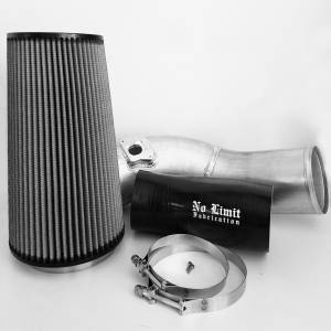 No Limit Fabrication 6.0 Cold Air Intake 03-07 Ford Super Duty Power Stroke Raw Dry Filter - 60CAIRD