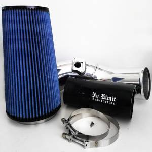 No Limit Fabrication 6.0 Cold Air Intake 03-07 Ford Super Duty Power Stroke Polished Oiled Filter - 60CAIPO