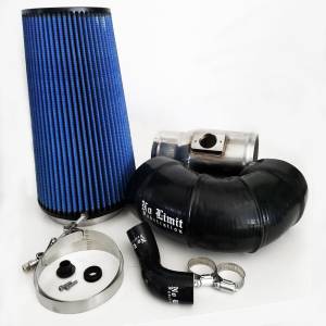 No Limit Fabrication 6.4 Cold Air Intake 08-10 Ford Super Duty Power Stroke Polished Oiled Filter for Mod Turbo 5.5 Inch Inlet - 64CAIO5.5