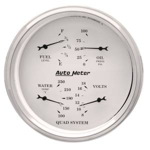 AutoMeter 5in. QUAD GAUGE,  100 PSI/100-250 deg.F/8-18V/240-33 O - 1610