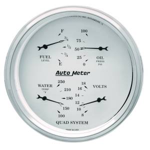 AutoMeter 5in. QUAD GAUGE,  100 PSI/100-250 deg.F/8-18V/0-90 O - 1619