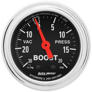 AutoMeter 2-1/16in. BOOST/VACUUM,  30 IN HG/20 PSI - 2401