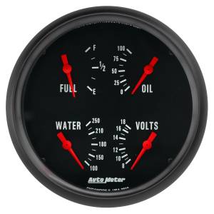 AutoMeter 5in. QUAD GAUGE,  100 PSI/100-250 deg.F/8-18V/0-90 O - 2819